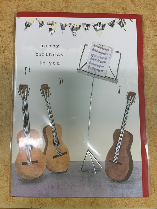 Greeting Card Happy Birthday 3 Guitars