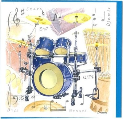 Greeting Card - Drums Design Square Card