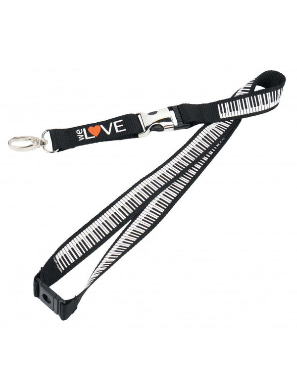 Lanyard Black with White Keyboard We Love Keyboard