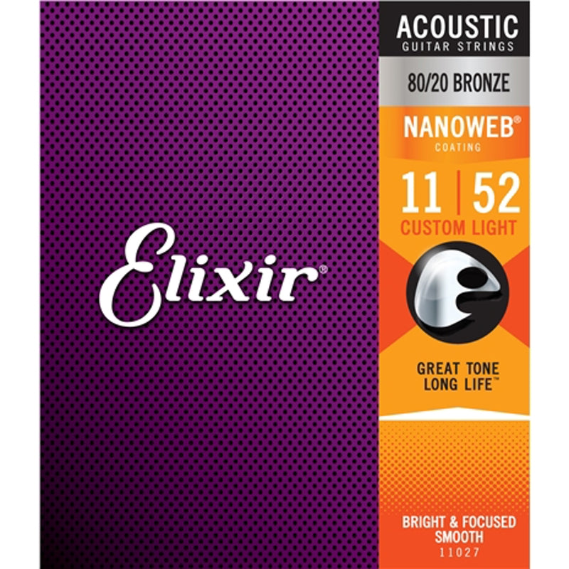 Elixir : Acoustic Nano Custom Light 80/20 Bronze 11-52