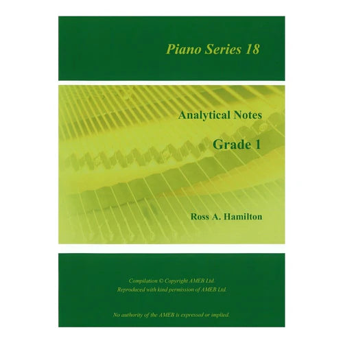 Ross Hamilton Analytical Notes Piano Series 18 Grade 1