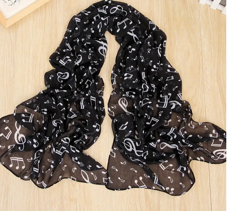 Music Scarf Black