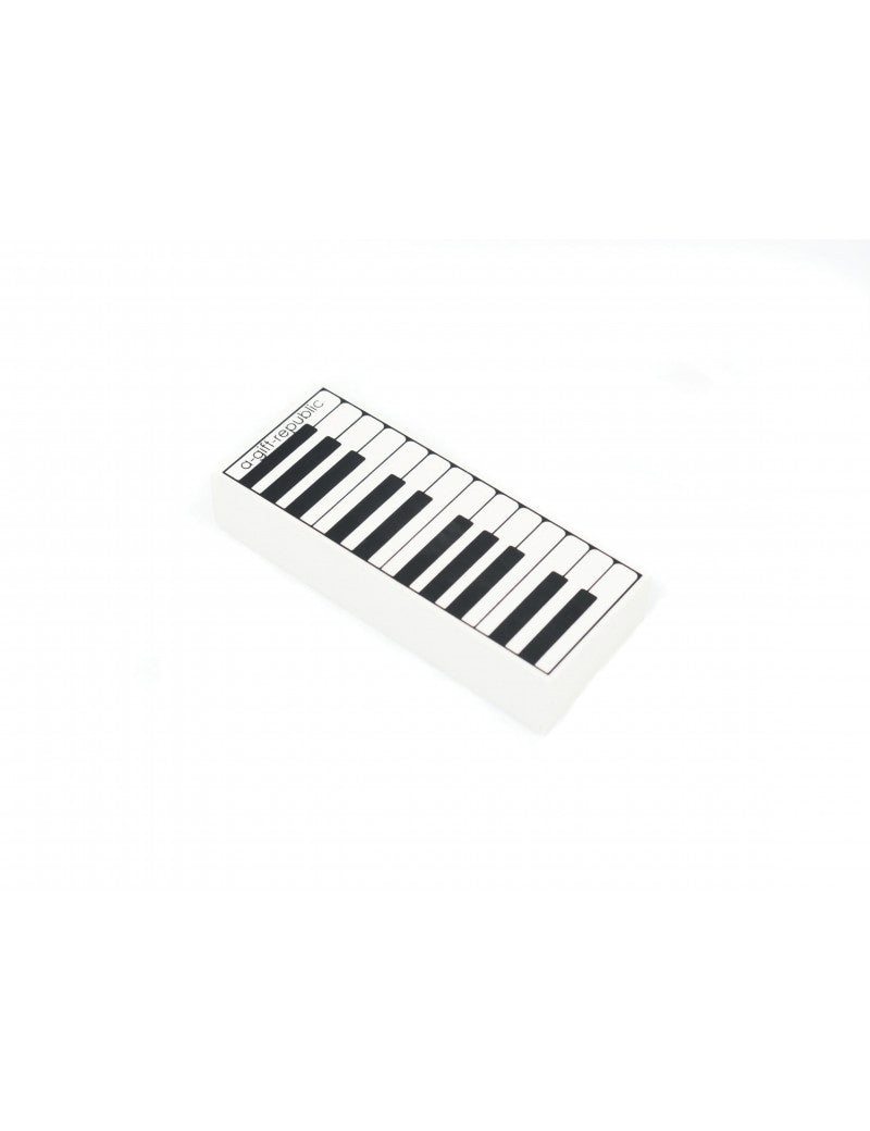 Piano Eraser White Black Keyboard Print