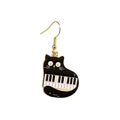 Earrings Cats with Keyboard