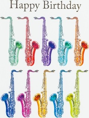 Greeting Card Jazzy Saxophones