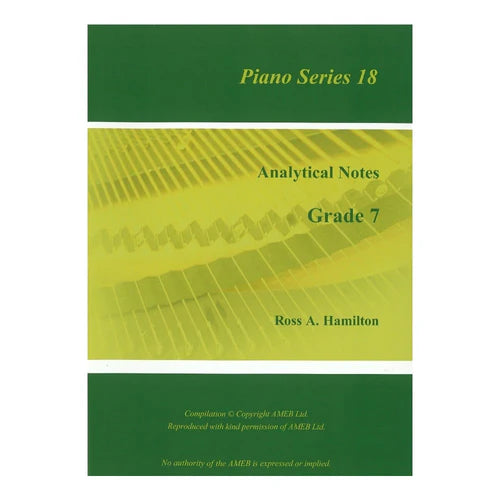 Ross Hamilton Analytical Notes Piano Series 18 Grade 7