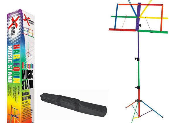 Music Stand Lightweight - Multi Colour with carry bag.