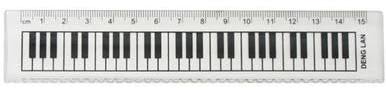Ruler Piano Keys Clear 15cm