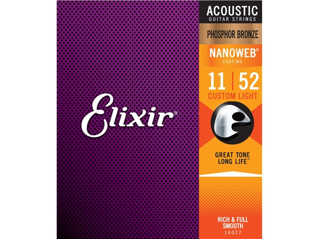 Elixir : Acoustic Nano Phos Bronze Custom Lite 11-52