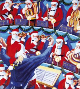 Greeting Card Santa Orchestra