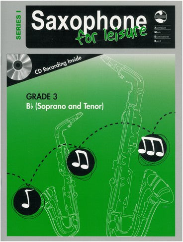 Saxophone For Leisure B Flat Series 1 Book & CD - Grade 3