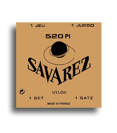 Savarez 520PI Traditional High Tension with Wound E, B & G Classical Guitar String Set Plastic Wound 1st, 2nd & 3rd Strings